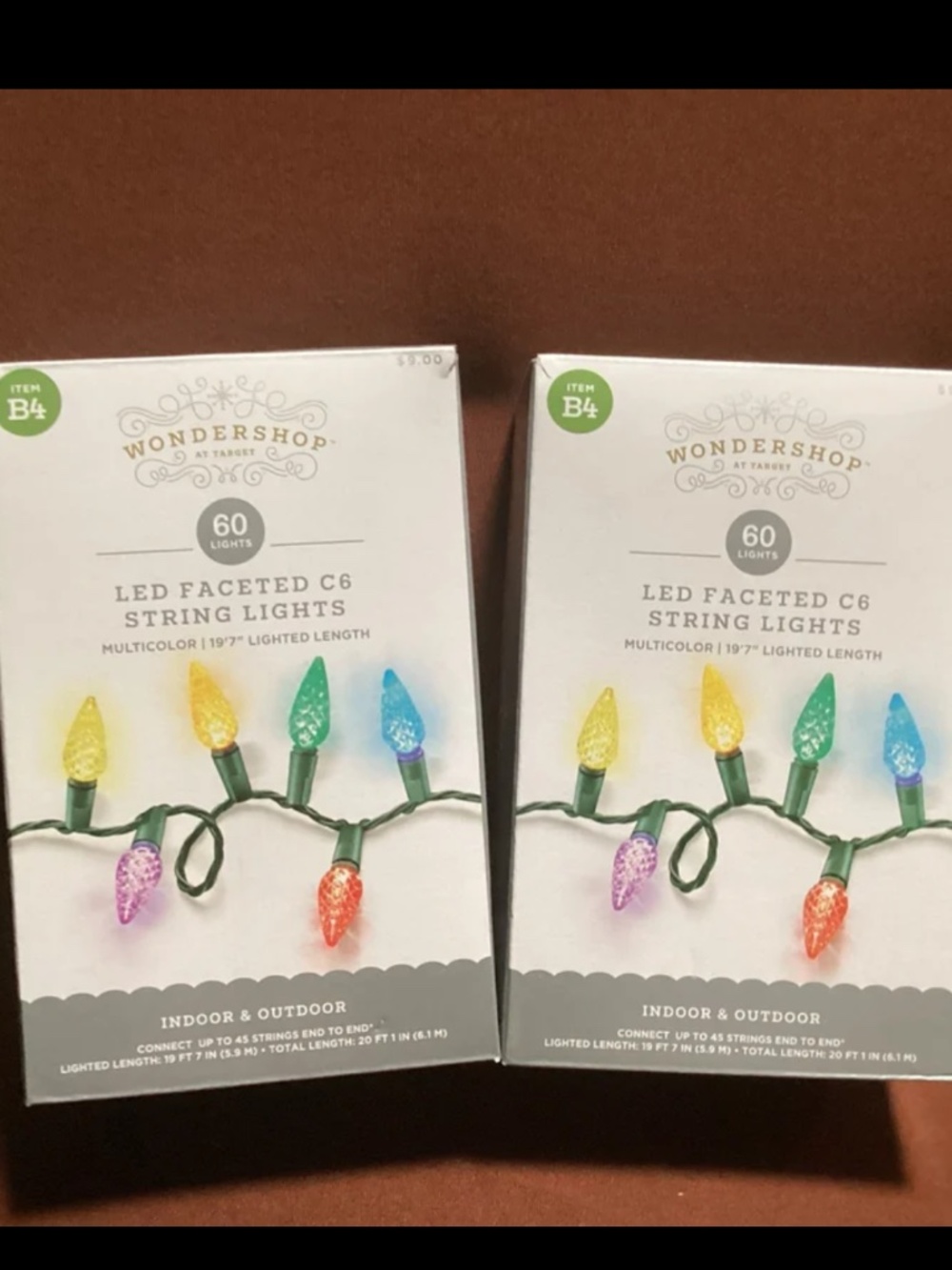 Wondershop Christmas LED Faceted C6 String Multi-Color Lights Bundle
